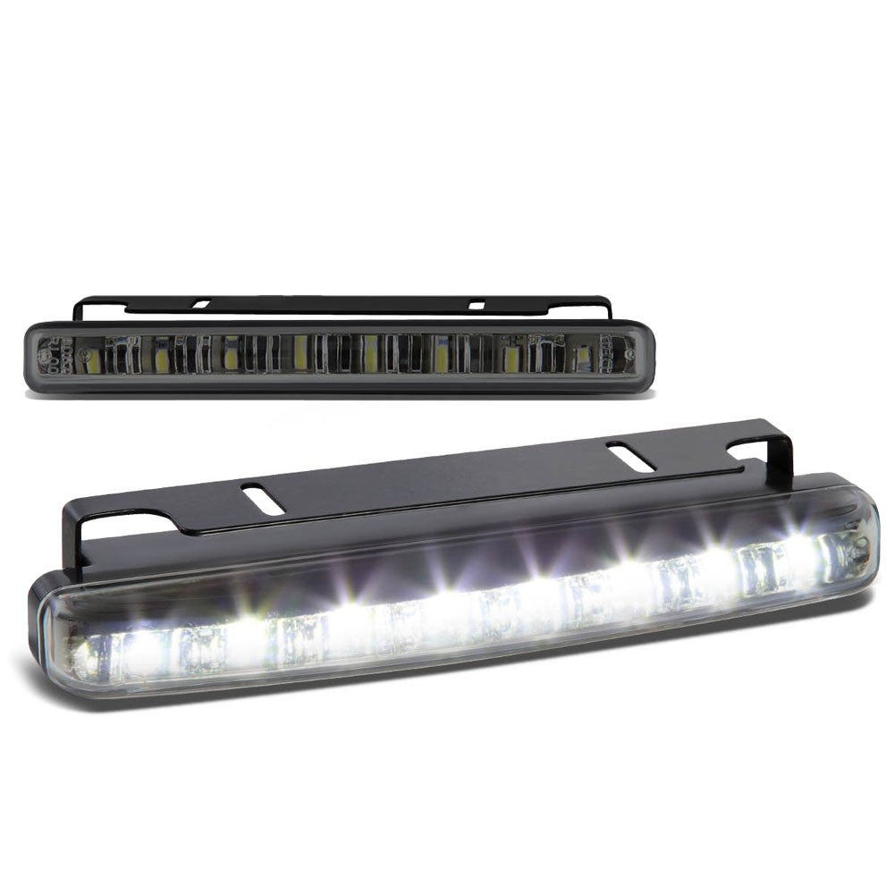 Smoke Lens 8 White LED Front Bumper Day Time Running Light Fog Lamp BFC-FOLK-LED8-SM