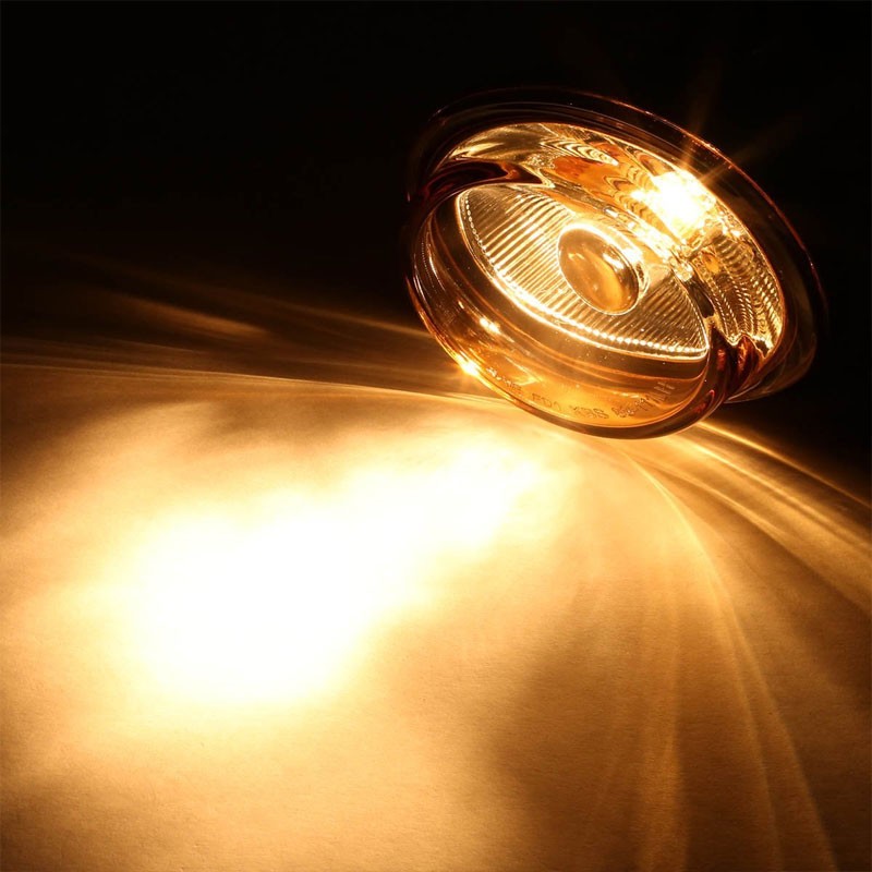Front Bumper Driving Fog Light Lamp Kit+H11 Bulb Amber Lens For 07-09 Mazda CX-7-Exterior-BuildFastCar