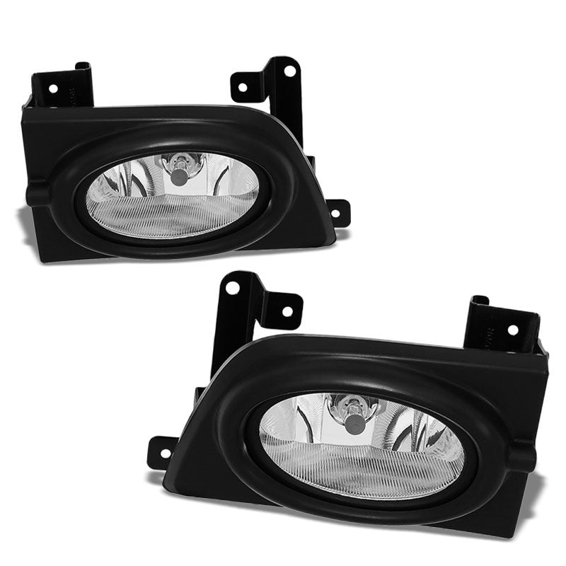 OE Style Front Left/Right Fog Light Lamp+Bezel Chrome/Clear For 06-08 Civic 4Dr-Lighting-BuildFastCar-BFC-FOLK-OE-HON06CIV4D-LR