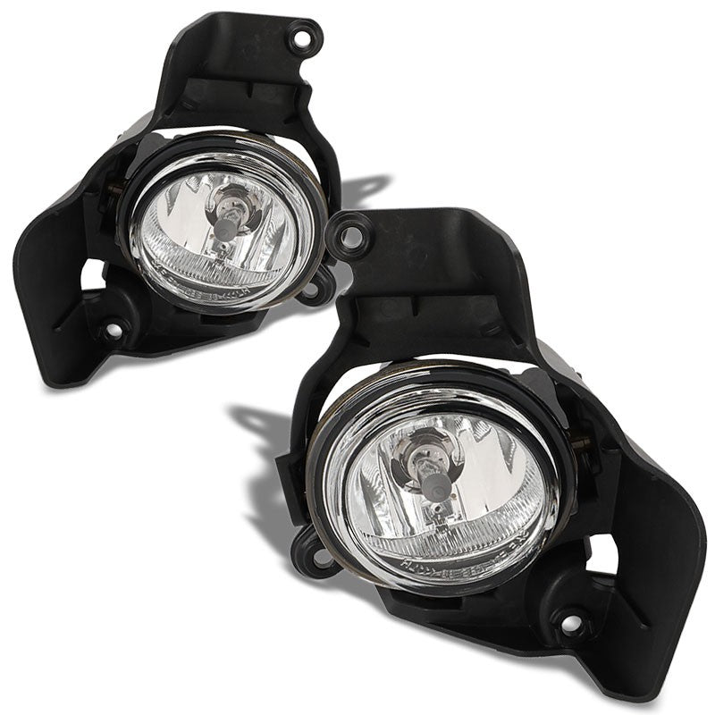 OE Style Front Left/Right Fog Light Lamp Chrome/Clear For 11-14 Mazda 2 1.5L-Lighting-BuildFastCar