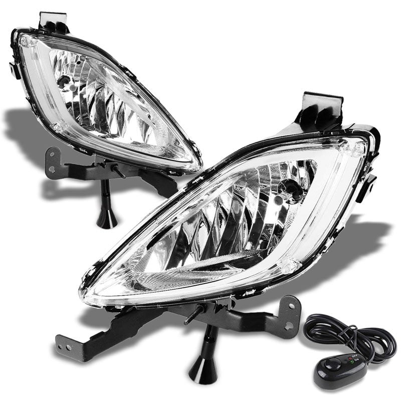 Clear Chrome Bumper Fog Light/Lamp Hyundai 2011-2013 Elantra BFC-FOLK-ZTL132CH