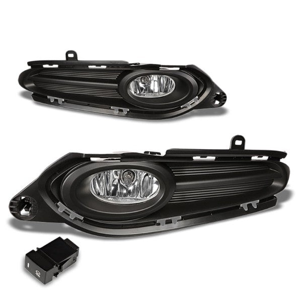 Clear Lens Front Bumper Fog Light Lamp+Bezel Cover+Switch For 16-18 HR-V Gen 2-Exterior-BuildFastCar