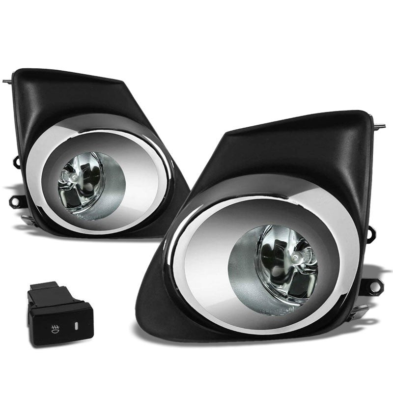 Front Bumper Fog Light Lamp Kit Chrome Bezel+Bulb Smoke Lens For 11-13 Corolla-Exterior-BuildFastCar