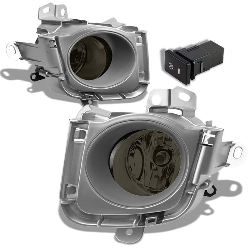 Front Bumper Driving Fog Light Lamp+Bezel H11 Bulbs Smoke Lens For 10-12 Prius-Exterior-BuildFastCar