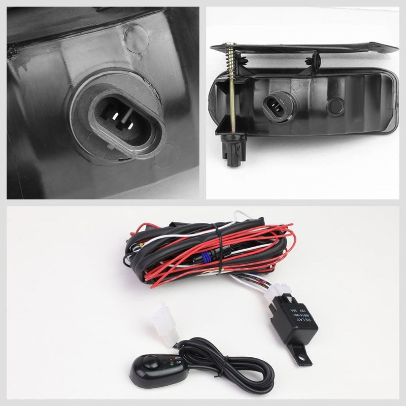 Front Bumper Driving Fog Light Lamp+Switch 899 Bulb Amber Len For 02-06 Escalade-Exterior-BuildFastCar