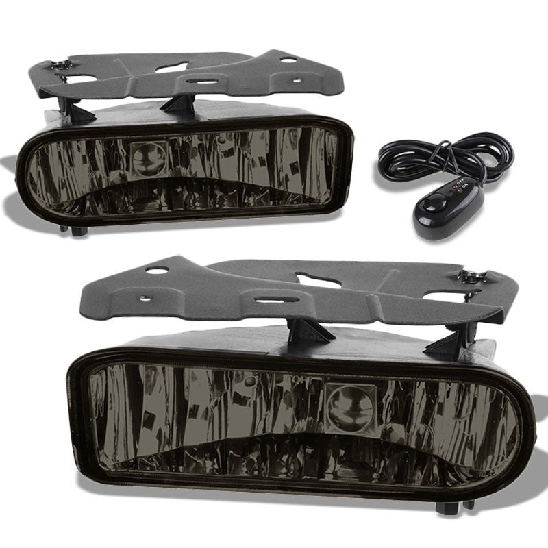 Front Bumper Driving Fog Light Lamp+Switch 899 Bulb Smoke Len For 02-06 Escalade-Exterior-BuildFastCar