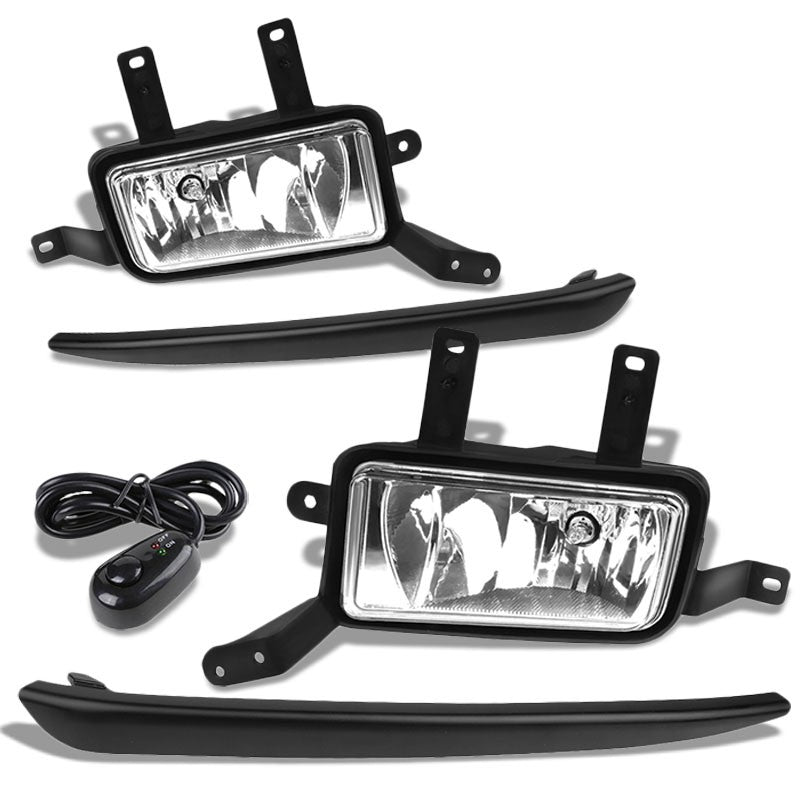 Front OE Fog Light Lamp+Black Bezel+Bulbs Clear Lens For 15-18 Tahoe/Suburban-Exterior-BuildFastCar