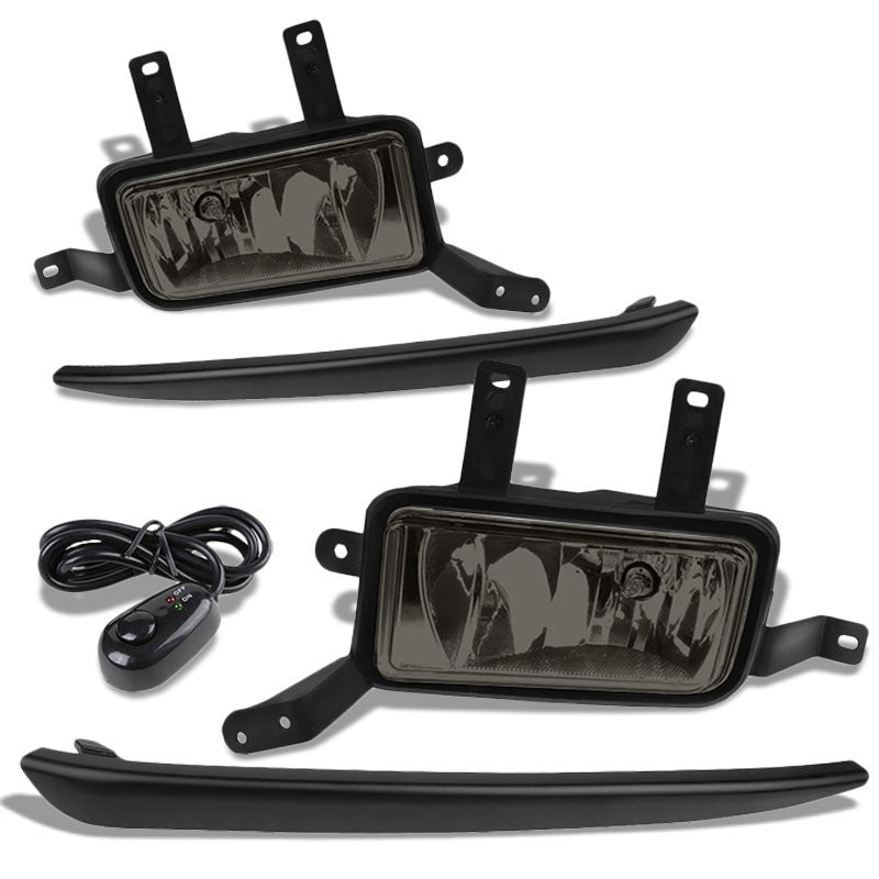 Front OE Fog Light Lamp+Black Bezel+Bulbs Smoke Lens For 15-18 Tahoe/Suburban-Exterior-BuildFastCar