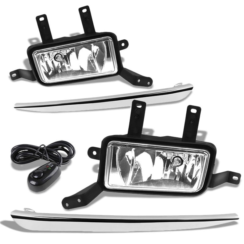 Front OE Fog Light Lamp+Chrome Bezel+Bulbs Clear Lens For 15-18 Tahoe/Suburban-Exterior-BuildFastCar