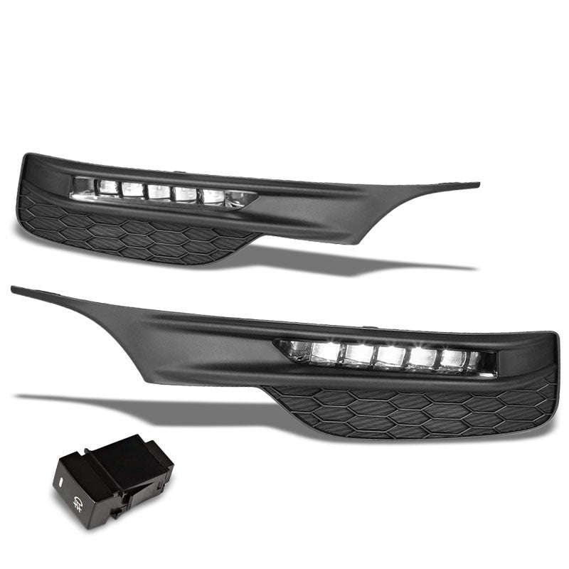 Front Bumper Driving Fog Light Lamp 12V 6000K LED Clear Lens For 16-17 Accord-Exterior-BuildFastCar