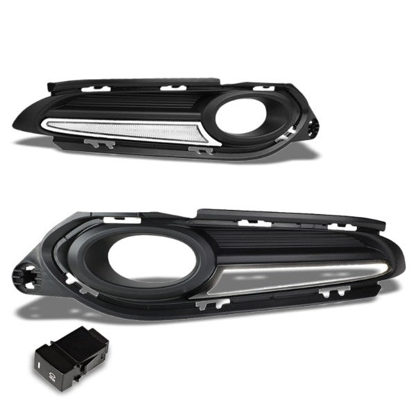 LED DRL/Turn Signal Bumper Fog Light Lamp+Bezel Cover+Switch For 16-18 HR-V-Exterior-BuildFastCar