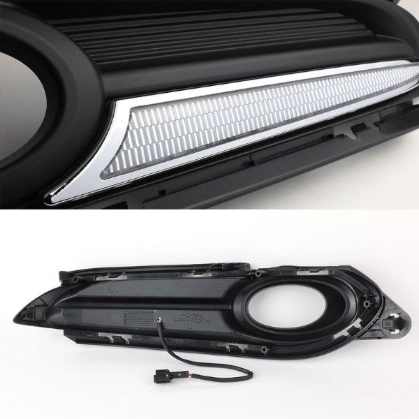 LED DRL/Turn Signal Bumper Fog Light Lamp+Bezel Cover+Switch For 16-18 HR-V-Exterior-BuildFastCar
