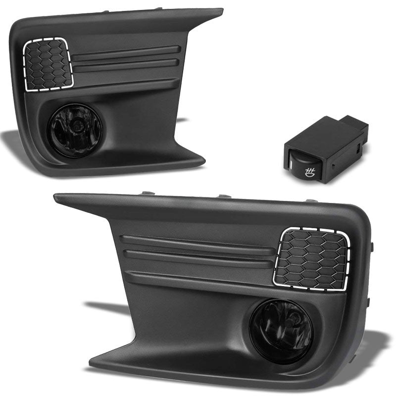 Front Bumper Fog Light Lamp Kit Black Bezel+Bulbs Smoke Lens For 18 Subaru WRX-Exterior-BuildFastCar