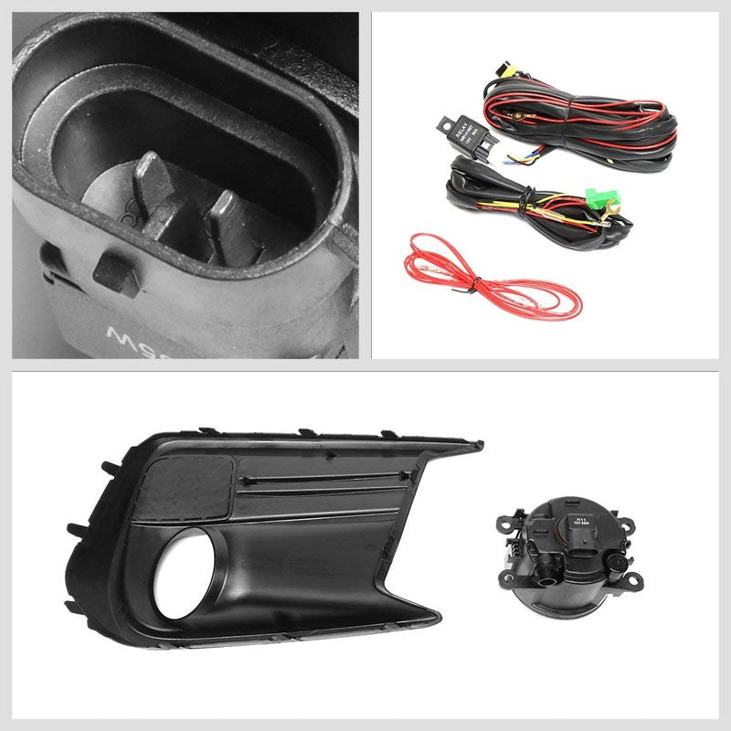 Front Bumper Fog Light Lamp Kit Black Bezel+Bulbs Smoke Lens For 18 Subaru WRX-Exterior-BuildFastCar