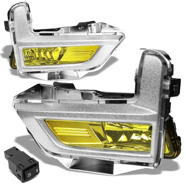 Amber Lens Front Driving Fog Light Lamp Kit+Bezel+Switch For 17-18 Nissan Rogue-Exterior-BuildFastCar
