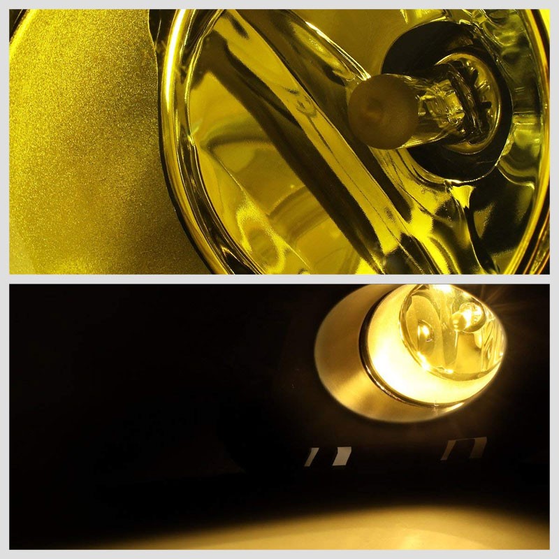 Front Bumper Drive Fog Light Lamp Black Bezel+Bulbs Amber Lens For 12-14 Prius C-Exterior-BuildFastCar
