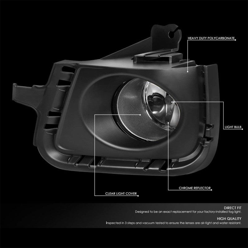 Front Bumper Drive Fog Light Lamp Black Bezel+Bulbs Clear Lens For 12-14 Prius C-Exterior-BuildFastCar