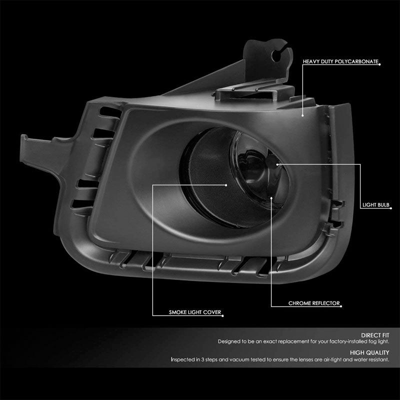 Front Bumper Drive Fog Light Lamp Black Bezel+Bulbs Smoke Lens For 12-14 Prius C-Exterior-BuildFastCar
