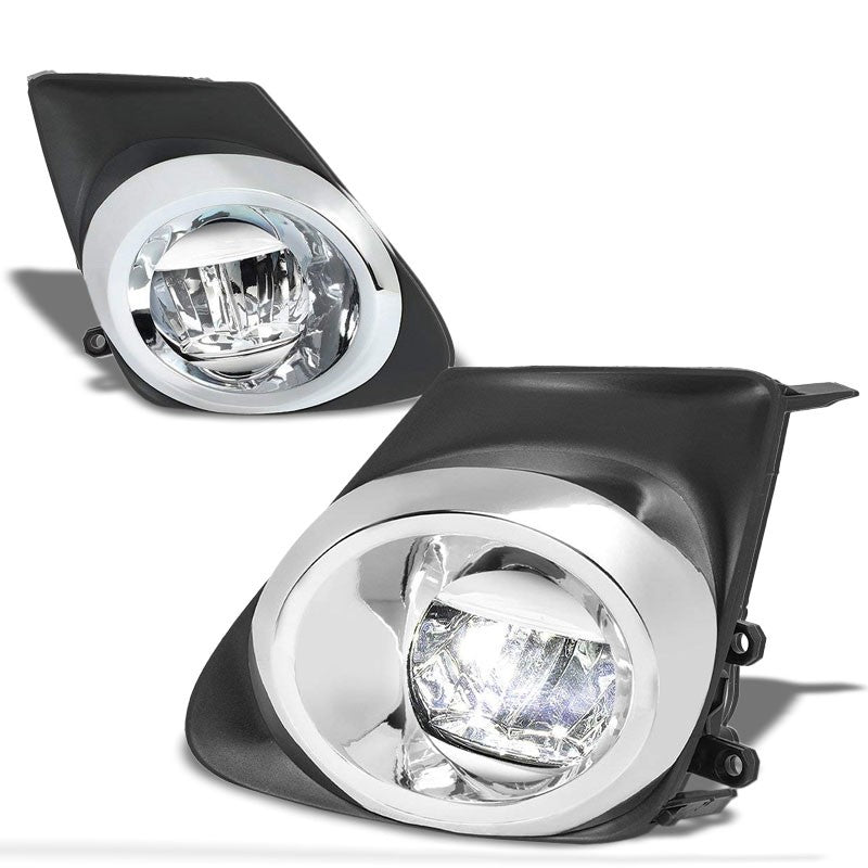 Front Fog Light Lamp Kit+Chrome Bezel 12V 6000K LED Clear Lens For 11-13 Corolla-Exterior-BuildFastCar