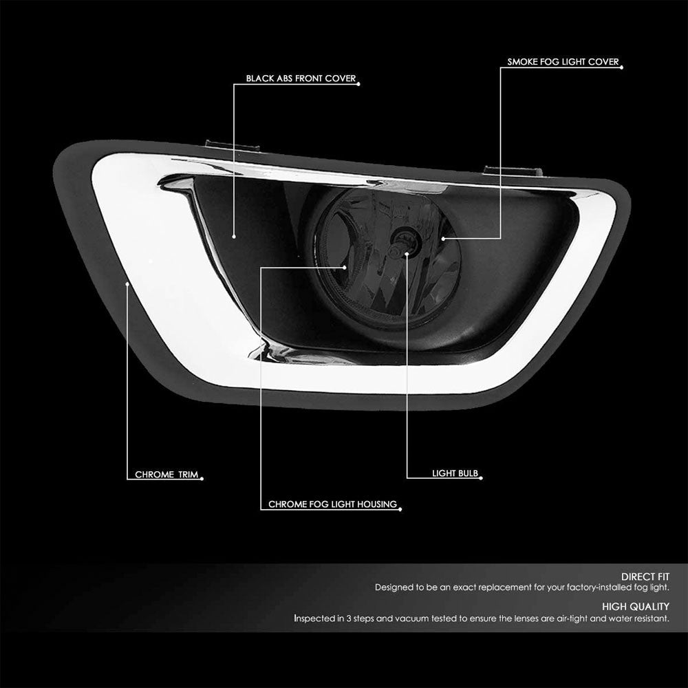 15-19 Chevrolet Colorado Smoke Lens Bezel Cover Fog Light