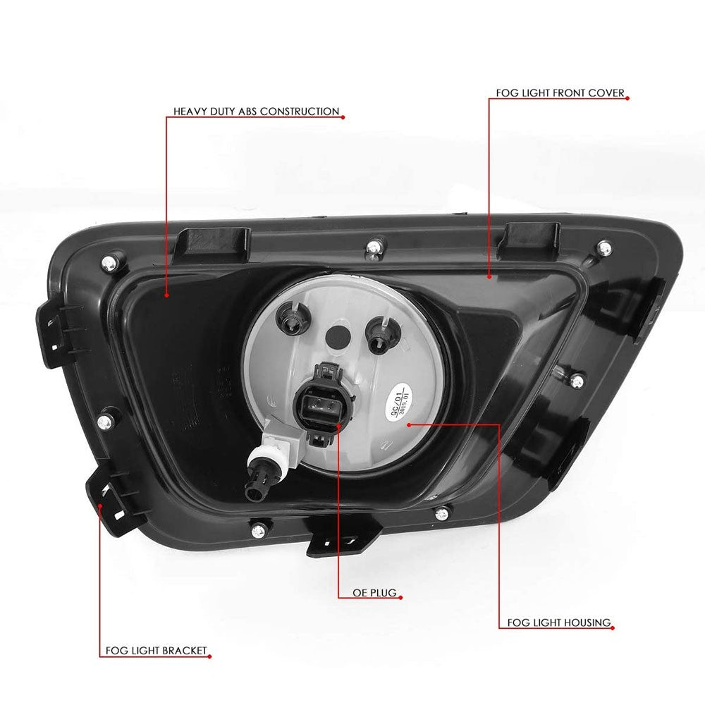 15-19 Chevrolet Colorado Smoke Lens Bezel Cover Fog Light