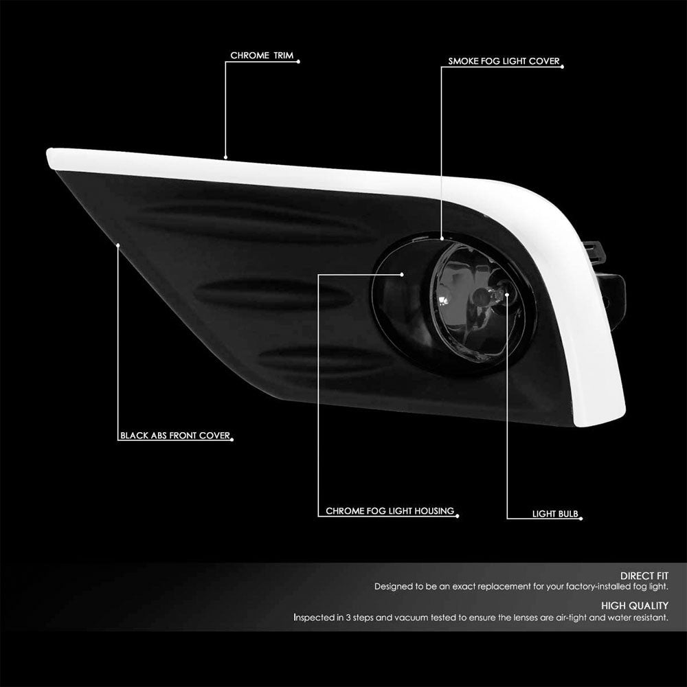 16-18 Nissan Altima Sedan Smoke Lens Bezel Cover Fog Light