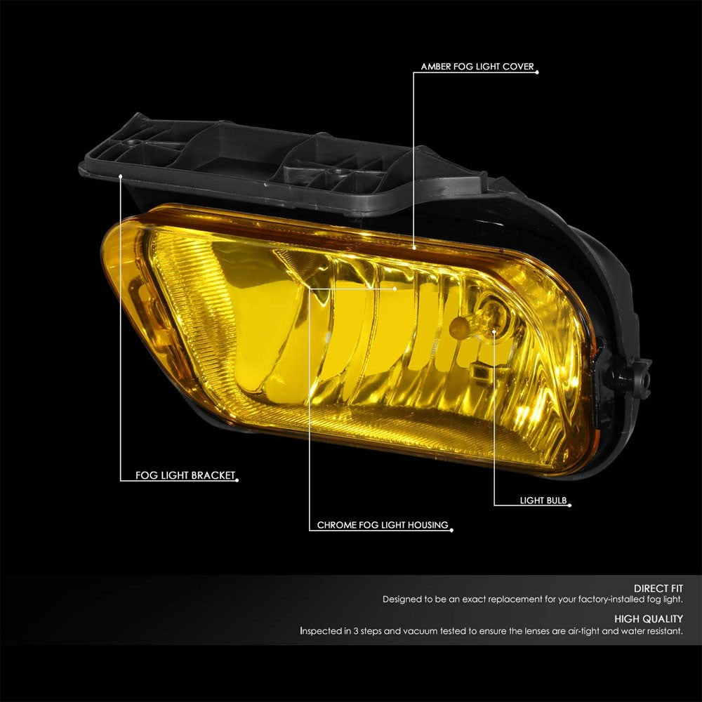 Front Bumper Amber Lens Fog Light Lamp+Bulbs For 04-07 Silverado 1500 HD Classic-Lighting-BuildFastCar