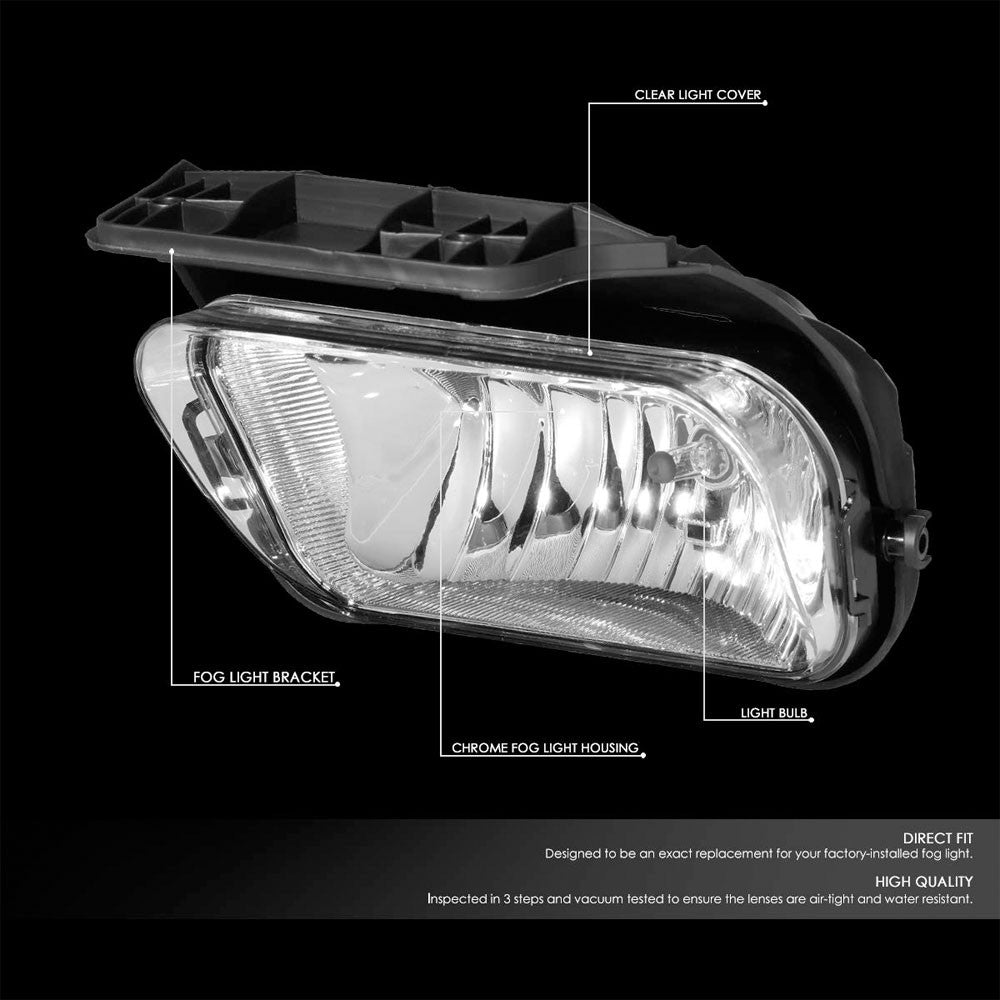 Front Bumper Clear Lens Fog Light Lamp+Bulbs For 04-07 Silverado 1500 HD Classic-Lighting-BuildFastCar