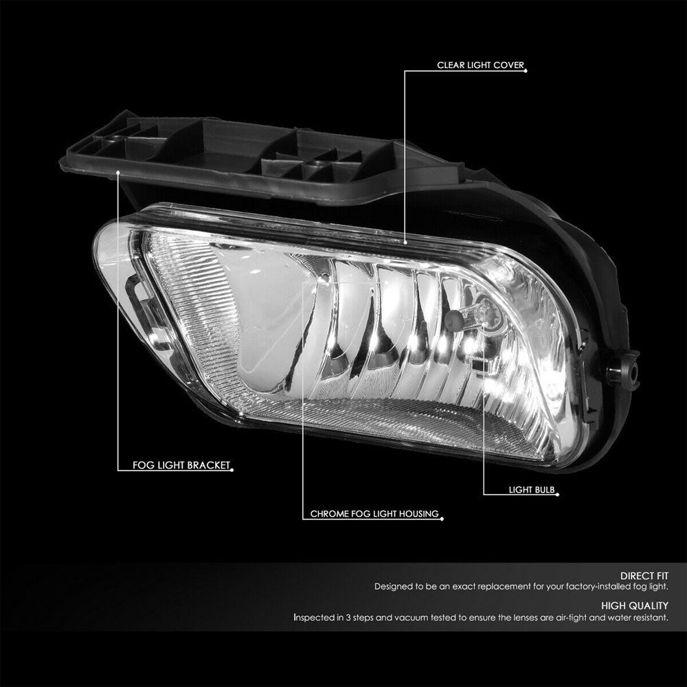 Front Bumper Clear Lens Fog Light Lamp+Bulbs For 02-06 Chevy Avalanche 1500 2500-Lighting-BuildFastCar