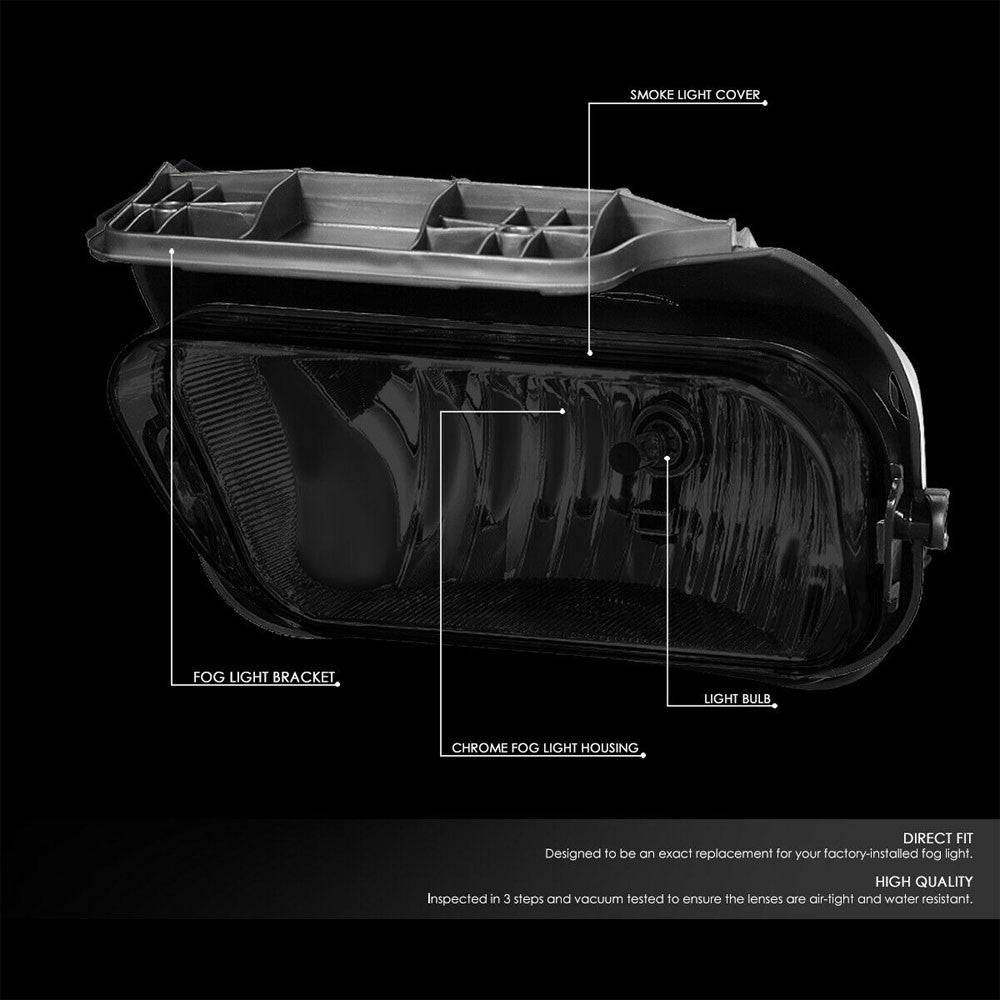 Front Bumper Smoke Lens Fog Light Lamp+Bulbs For 02-06 Chevy Avalanche 1500 2500-Lighting-BuildFastCar