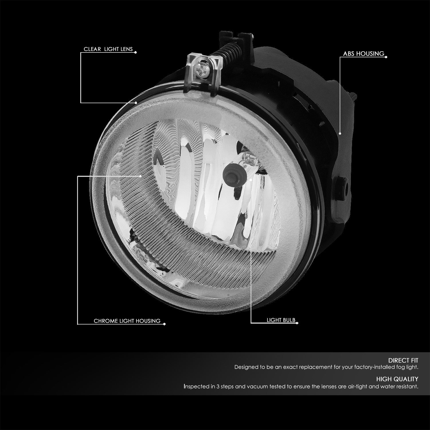 Clear Lens Front Bumper Fog Light Lamps +Switch 08-10 Dodge Challenger BFC-FOLK-311-CH