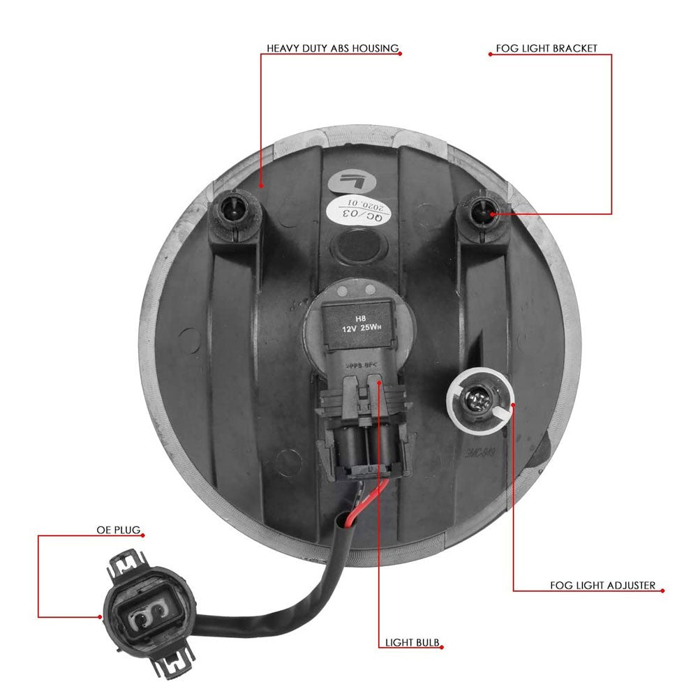 GMC Sierra 1500 Smoke Lens Reflector Fog Light Lamp Kit