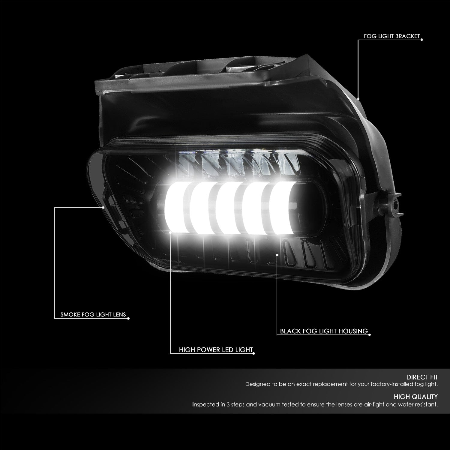 Smoked Len LED Front Bumper Fog Light Lamp 03-07 Silverado 1500-3500 BFC-FOLK-339-SM