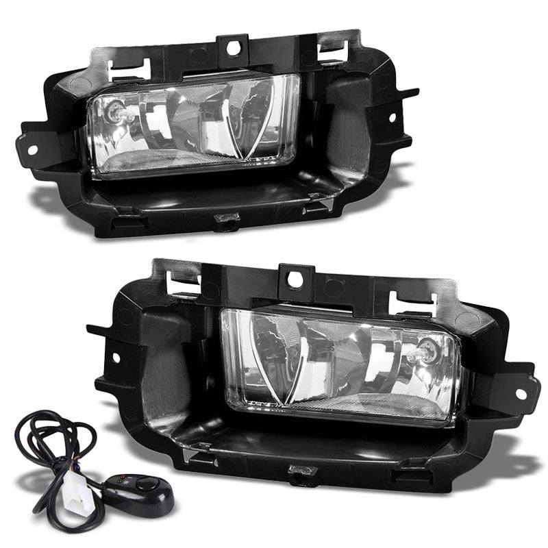 Front Bumper Replace Fog Light Kit Lamp+Bulbs Clear Lens For 14-15 Sierra 1500-Exterior-BuildFastCar