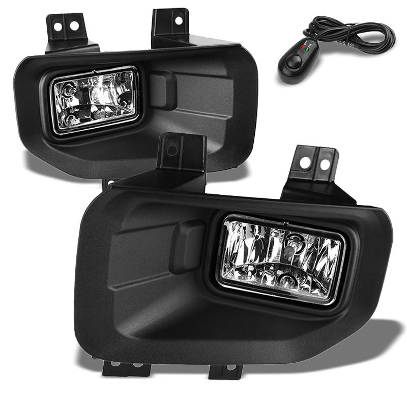 Front Bumper Replace Fog Light Lamp Black Bezel+Bulbs Clear Lens For 15-17 F-150-Exterior-BuildFastCar