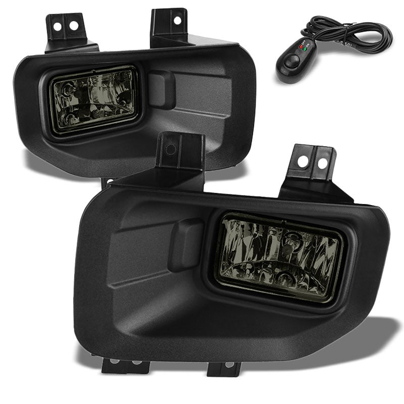 Front Bumper Replace Fog Light Lamp Black Bezel+Bulbs Smoke Lens For 15-17 F-150-Exterior-BuildFastCar