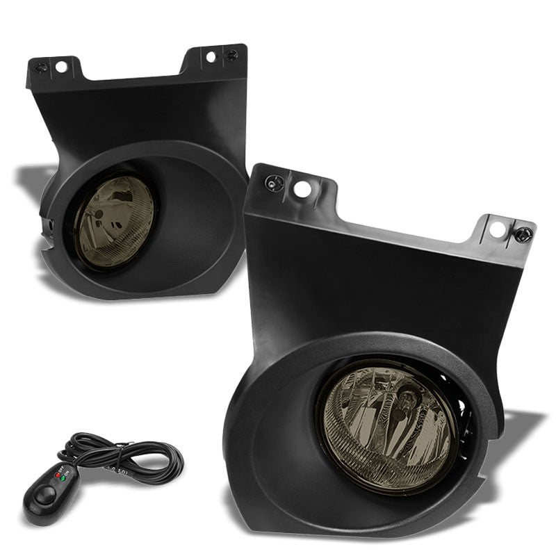 Front Bumper Driving Fog Light Lamp Kit Bezel+Bulbs Smoke Lens For 09-14 F-150-Exterior-BuildFastCar