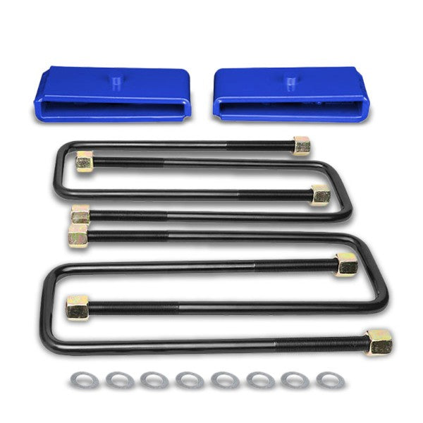1" Rear Blue Leaf Spring Mount Leveling Lift Kit Block For 99-17 Silverado 1500-Suspension-BuildFastCar