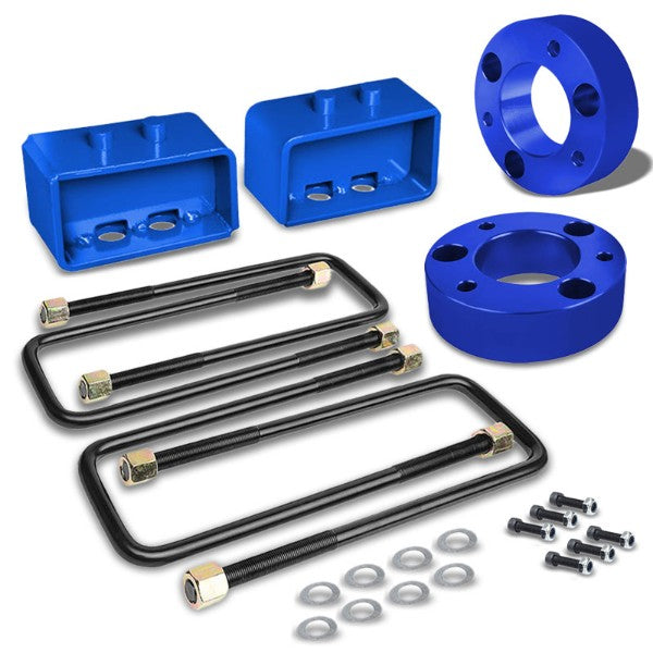 3" F/3" R Blue Strut Top/Spring Mt Leveling Lift Kit Spacer/Block For 04-17 F150-Suspension-BuildFastCar