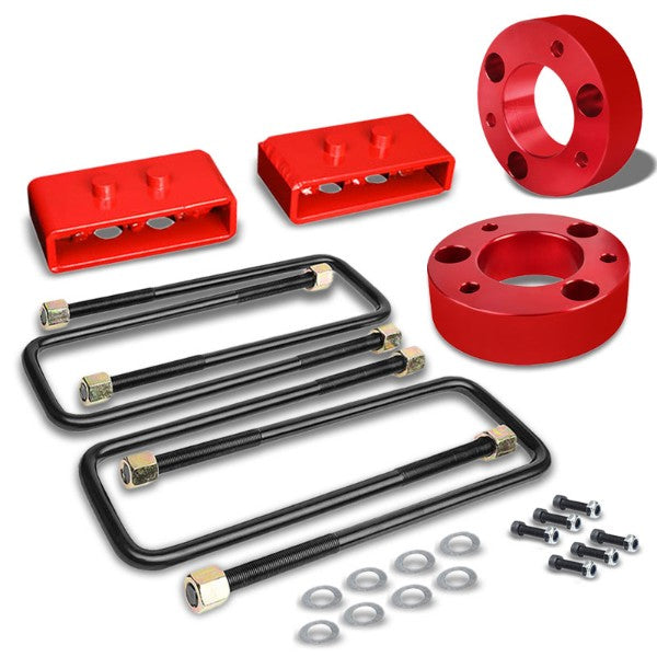 2.5"F/1.5"R Red Strut Tp/Spring Mt Leveling Lift Kit Spacer/Block For 04-17 F150-Suspension-BuildFastCar