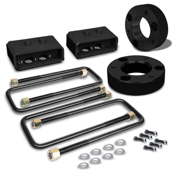 2"F/2"R Black Strut Top/Spring Mt Leveling Lift Kit Spacer/Block For 04-17 F-150-Suspension-BuildFastCar