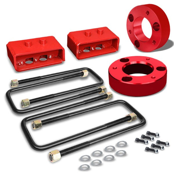 2" F/2" R Red Strut Top/Spring Mt Leveling Lift Kit Spacer/Block For 04-17 F-150-Suspension-BuildFastCar