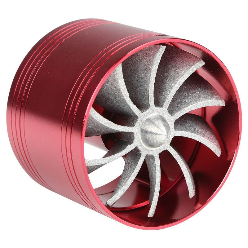 Red 2.5"-2.9" Cool Flow Propeller Turbine Intake Filter Adaptor Fuel/Gas Saver-Performance-BuildFastCar