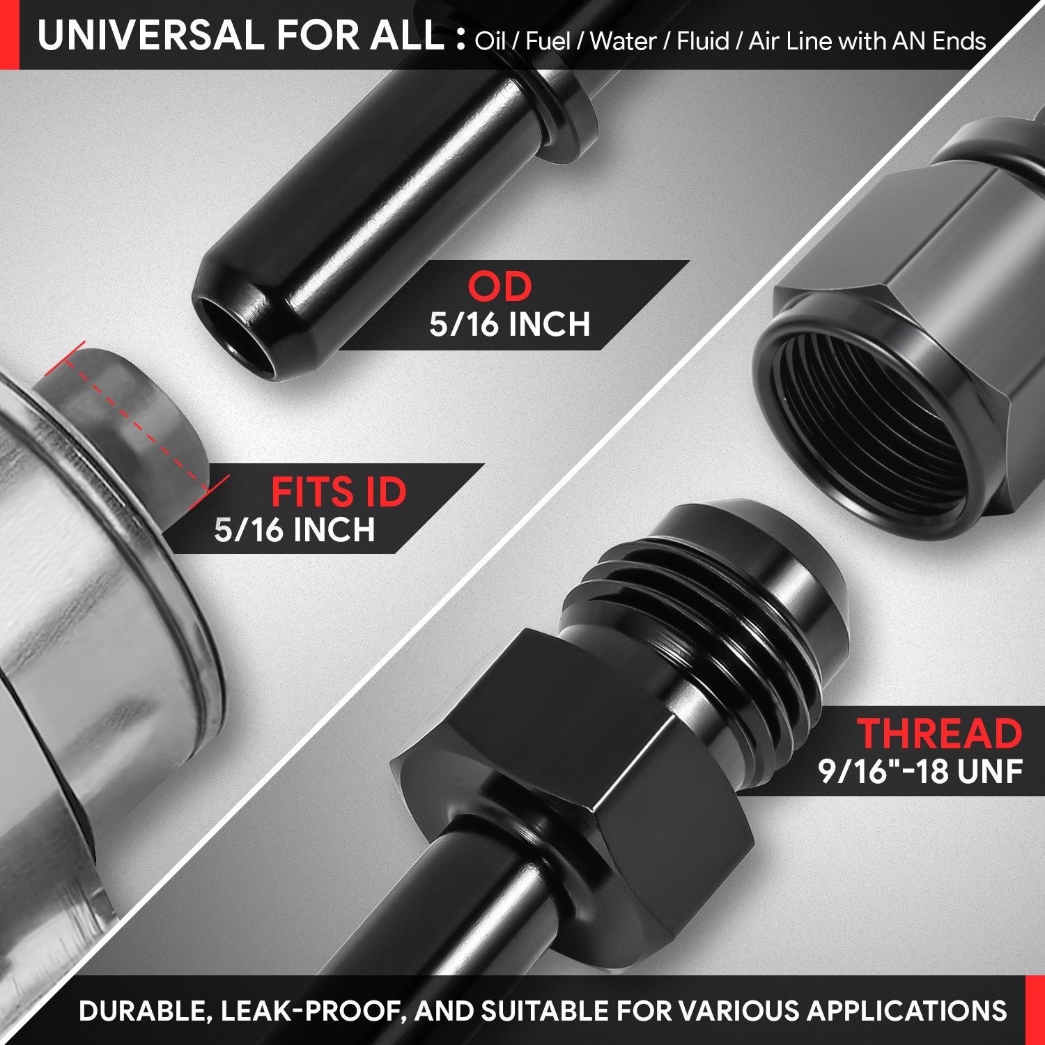 BFC-FIT-1-5A49-06-516-BK Push-on Hose End (Quick-Disconnect) - AN Male BFC-FIT-1-5A49-06-516-BK