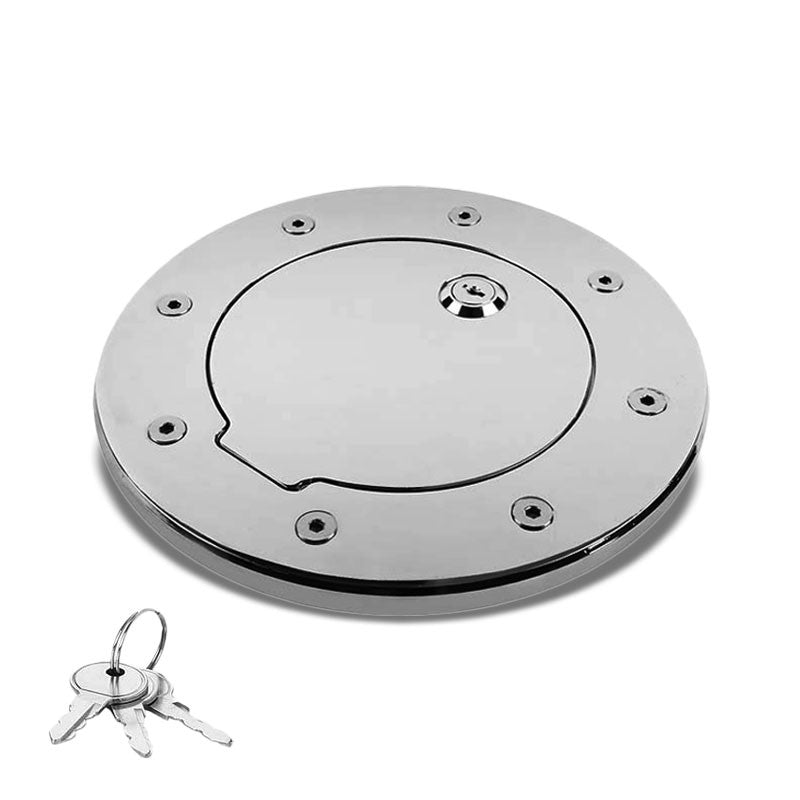 Chrome Bolt-On Gas Fuel Tank Door Cover Cap+Lock+Key For Hummer 03-09 H2 GMT913-Locks & Hardware-BuildFastCar