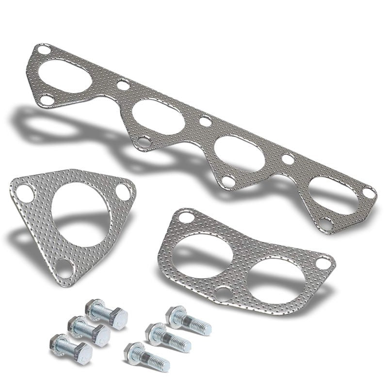 BFC Aluminum Graphite Exhaust Gasket For 93-01 Honda Prelude Base/VTEC 2.2L DOHC-Exhaust Systems-BuildFastCar-BFC-12-1073