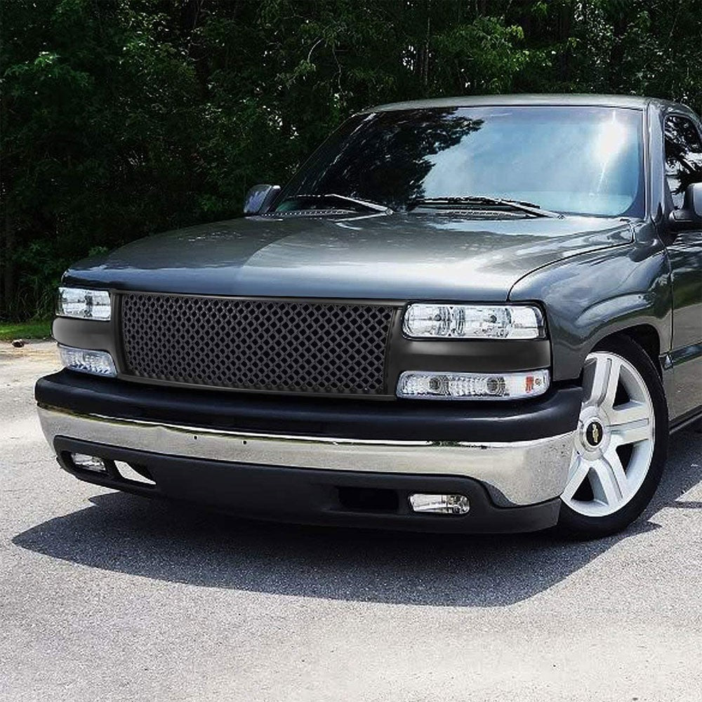 00-06 Tahoe Matte Black Badgeless Mesh Style Front Grille