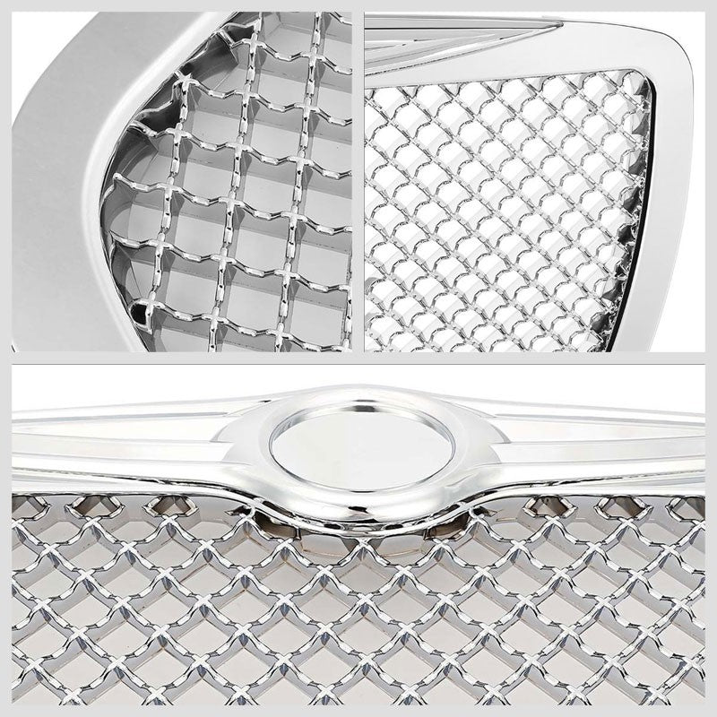 Chrome Diamond Mesh Style Replacement Front Grille For 05-10 300 V6/V8 DOHC/SOHC-Exterior-BuildFastCar
