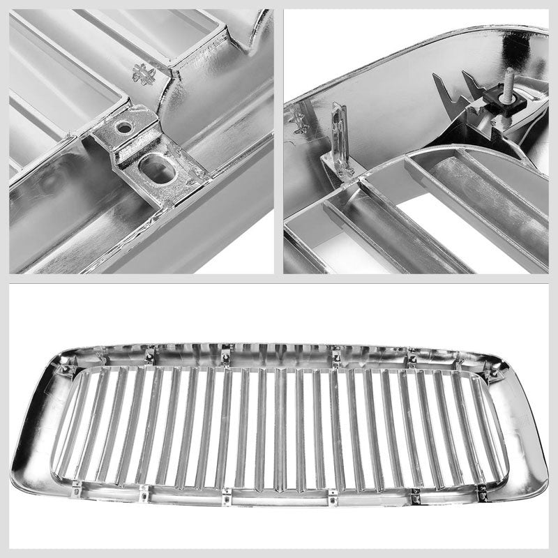 Chrome Vertical Style Replacement Grille For 02-05 Ram 1500/2500/3500 V8/V10-Exterior-BuildFastCar