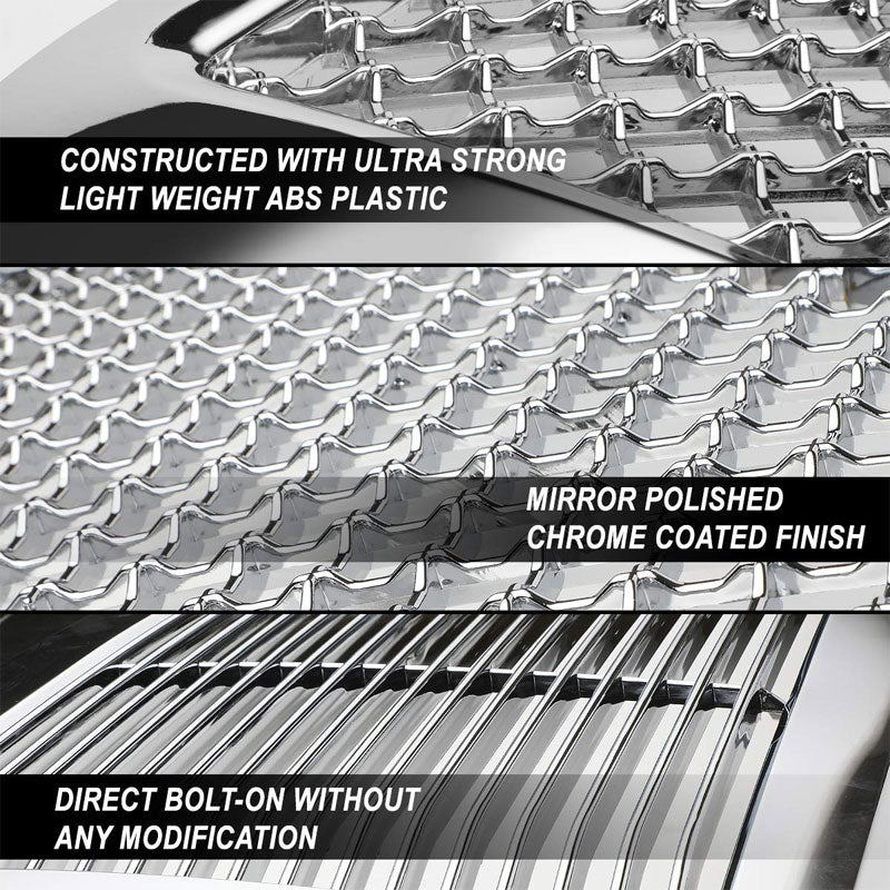 Chrome Diamond Mesh Style Replacement Grille For 11-14 Charger LX Sedan V6/V8-Grilles-BuildFastCar